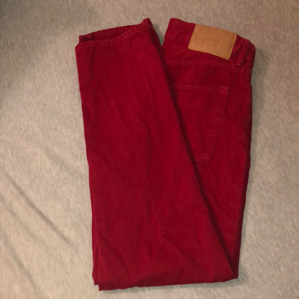 Red Denim Boyfriend Jeans